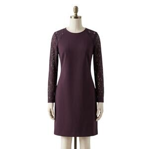 Tommy Hilfiger Burgundy Lace Long Sleeve Dress Size 14
